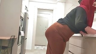 My Stepson Is Watching Me In The Kitchen. Caught Me Masturbating