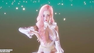 [mmd] (g)i-dle) - Hwaa Seraphine Sexy Kpop Dance League Of Legends Anime Porn Uncensored 4k 60fps