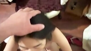 Asian Woman Deep Throats Sausage And Gets Jizm In Her Mouth