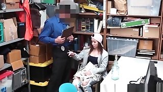 Shoplifting Teenage Hayden Hennessy Gargles And Fucks The Officer